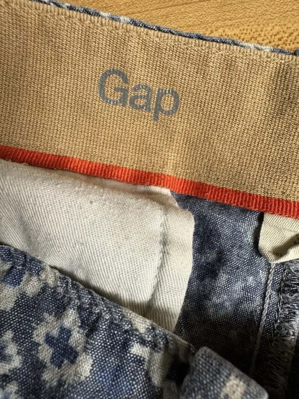 Gap Lived-In Blue White Geometric Print Chino Shorts Men’s Size 32